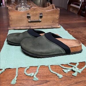 Papillio by Birkenstock Olive Green and Black Clogs